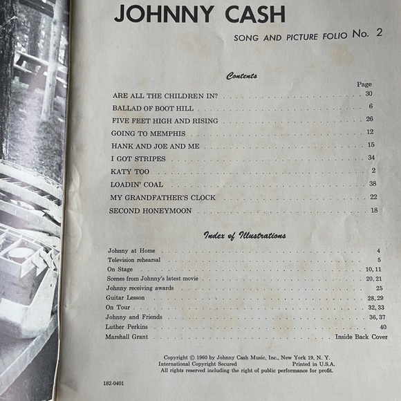 Johnny Cash song and picture folio book 1960 - Picture 3 of 15